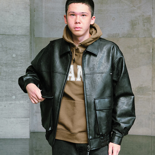 M FAUX LEATHER BLOUSON