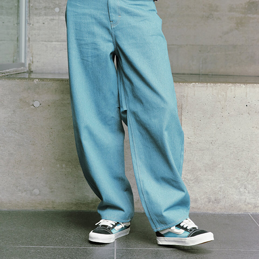 W denim curve pants