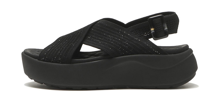 ���f�B�[�X �yABC SELECT�z �G�[�r�[�V�[�Z���N�g CL CROSS KNIT SANDAL 5 �N���X�j�b�g�T���_�� 5 W2068 ALL BLACK