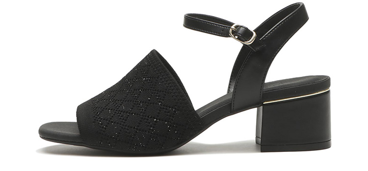 ���f�B�[�X �yABC SELECT�z �G�[�r�[�V�[�Z���N�g CL KNIT HEEL SANDAL 5.5 �j�b�g�q�[���T���_�� 5.5 W2071 ALL BLACK