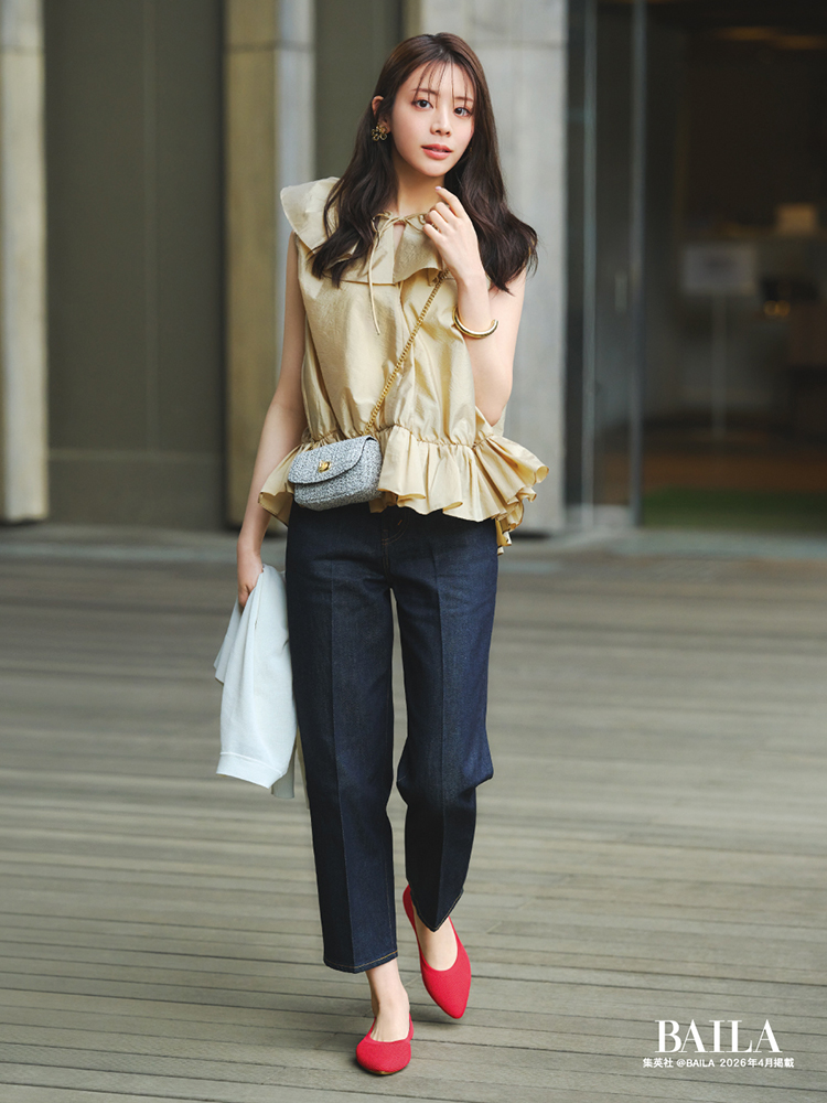 ＠BAILA 　4月号掲載　貴島明日香さん着用　Airyパンプス｜ABCSELECTパンプス コーディネート