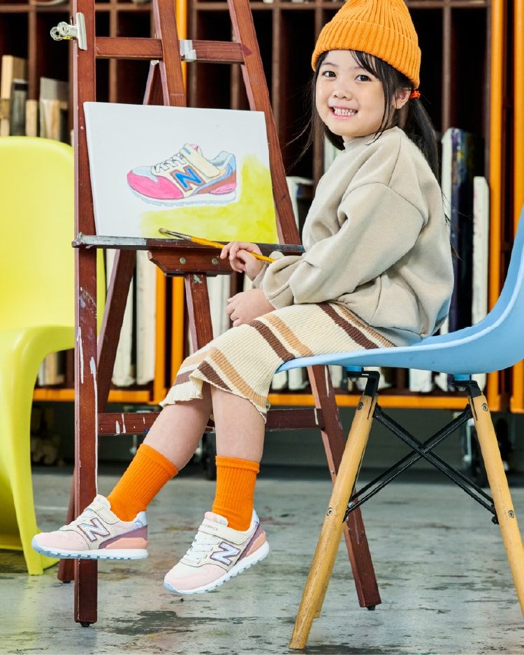2026FW NB996KIDS �J���t�������𑫌�����b�L�b�Y�@�R�[�f�B�l�[�g