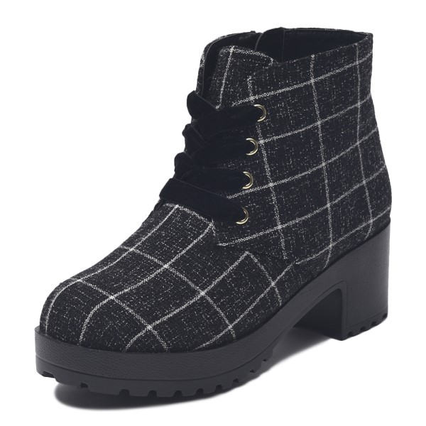 �W���j�A �yNUOVO�z �k�I�[���H ���[�X�A�b�v�u�[�c LACE UP (19-24) N9263J BLACK CHECK 19cm